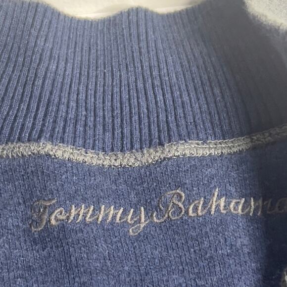 Tommy Bahama Men's XXL 1/2 Zip Mock Neck Gray & Blue Reversible Pullover Sweater - Picture 4 of 8